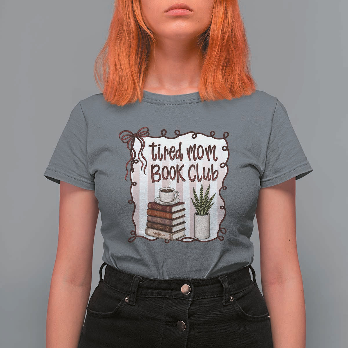 Tired Moms Book Club T Shirt For Women Funny Coffee And Books Mom Gift