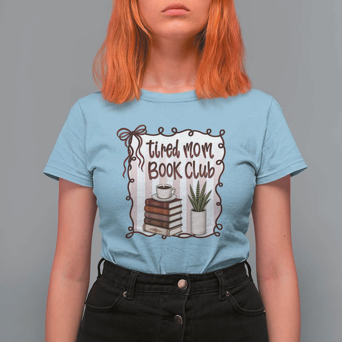 Tired Moms Book Club T Shirt For Women Funny Coffee And Books Mom Gift