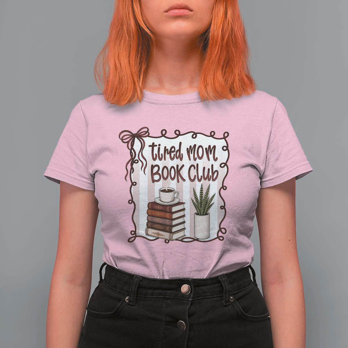 Tired Moms Book Club T Shirt For Women Funny Coffee And Books Mom Gift