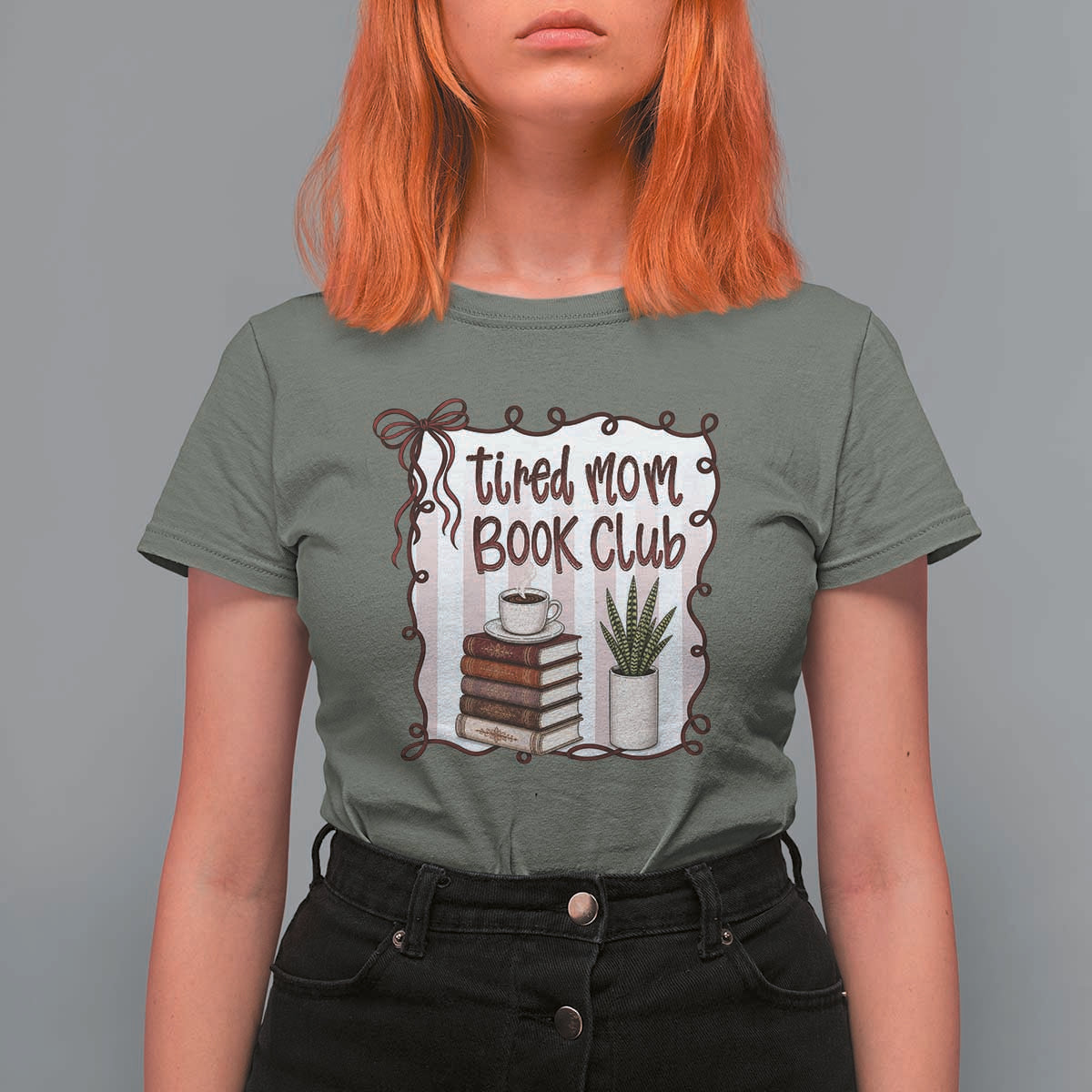 Tired Moms Book Club T Shirt For Women Funny Coffee And Books Mom Gift