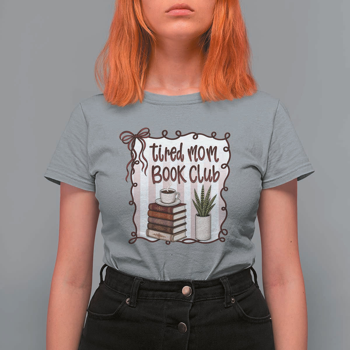 Tired Moms Book Club T Shirt For Women Funny Coffee And Books Mom Gift
