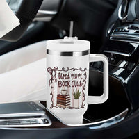 Tired Moms Book Club Tumbler With Handle Funny Coffee And Books Mom Gift