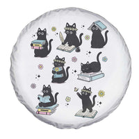 Bookish Black Cat Spare Tire Cover Funny Librarian Cat Lover Gift