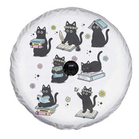 Bookish Black Cat Spare Tire Cover Funny Librarian Cat Lover Gift