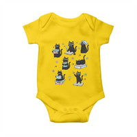 Bookish Black Cat Baby Onesie Funny Librarian Cat Lover Gift