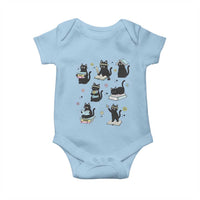 Bookish Black Cat Baby Onesie Funny Librarian Cat Lover Gift