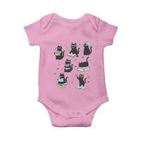 Bookish Black Cat Baby Onesie Funny Librarian Cat Lover Gift