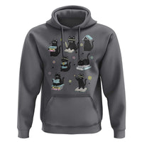 Bookish Black Cat Hoodie Funny Librarian Cat Lover Gift