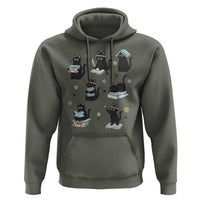 Bookish Black Cat Hoodie Funny Librarian Cat Lover Gift