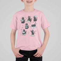 Bookish Black Cat T Shirt For Kid Funny Librarian Cat Lover Gift