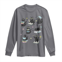 Bookish Black Cat Long Sleeve Shirt Funny Librarian Cat Lover Gift