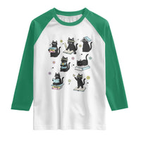 Bookish Black Cat Raglan Shirt Funny Librarian Cat Lover Gift