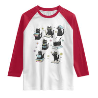 Bookish Black Cat Raglan Shirt Funny Librarian Cat Lover Gift