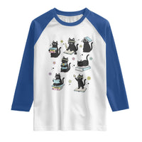 Bookish Black Cat Raglan Shirt Funny Librarian Cat Lover Gift