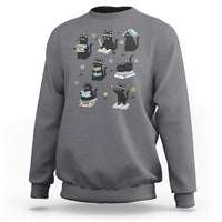 Bookish Black Cat Sweatshirt Funny Librarian Cat Lover Gift