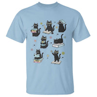 Bookish Black Cat T Shirt Funny Librarian Cat Lover Gift