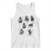 Bookish Black Cat Tank Top Funny Librarian Cat Lover Gift