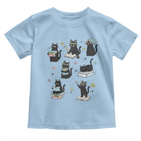 Bookish Black Cat Toddler T Shirt Funny Librarian Cat Lover Gift