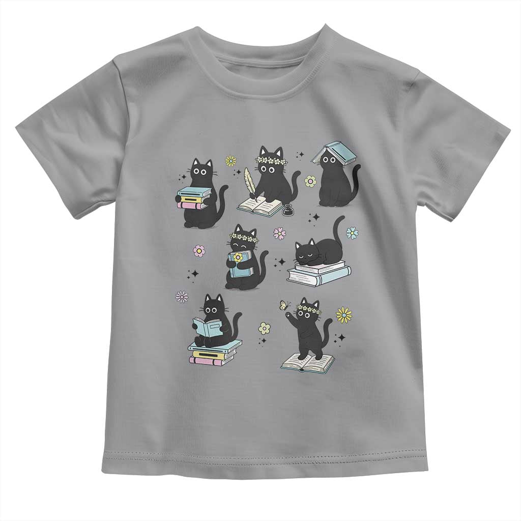 Bookish Black Cat Toddler T Shirt Funny Librarian Cat Lover Gift