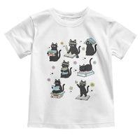 Bookish Black Cat Toddler T Shirt Funny Librarian Cat Lover Gift
