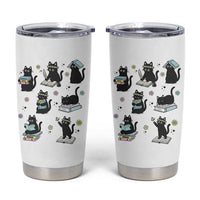Bookish Black Cat Tumbler Cup Funny Librarian Cat Lover Gift