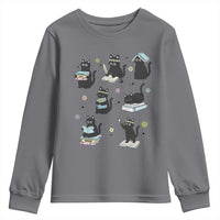 Bookish Black Cat Youth Sweatshirt Funny Librarian Cat Lover Gift