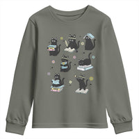 Bookish Black Cat Youth Sweatshirt Funny Librarian Cat Lover Gift