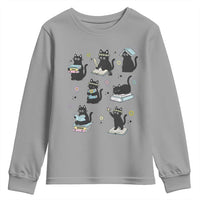 Bookish Black Cat Youth Sweatshirt Funny Librarian Cat Lover Gift