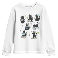 Bookish Black Cat Youth Sweatshirt Funny Librarian Cat Lover Gift