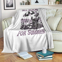 Funny Skeleton Reading At The Beach Throw Blanket All Booked For Summer
