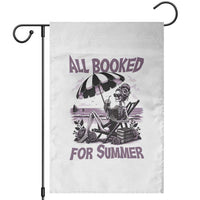 Funny Skeleton Reading At The Beach Garden Flag All Booked For Summer
