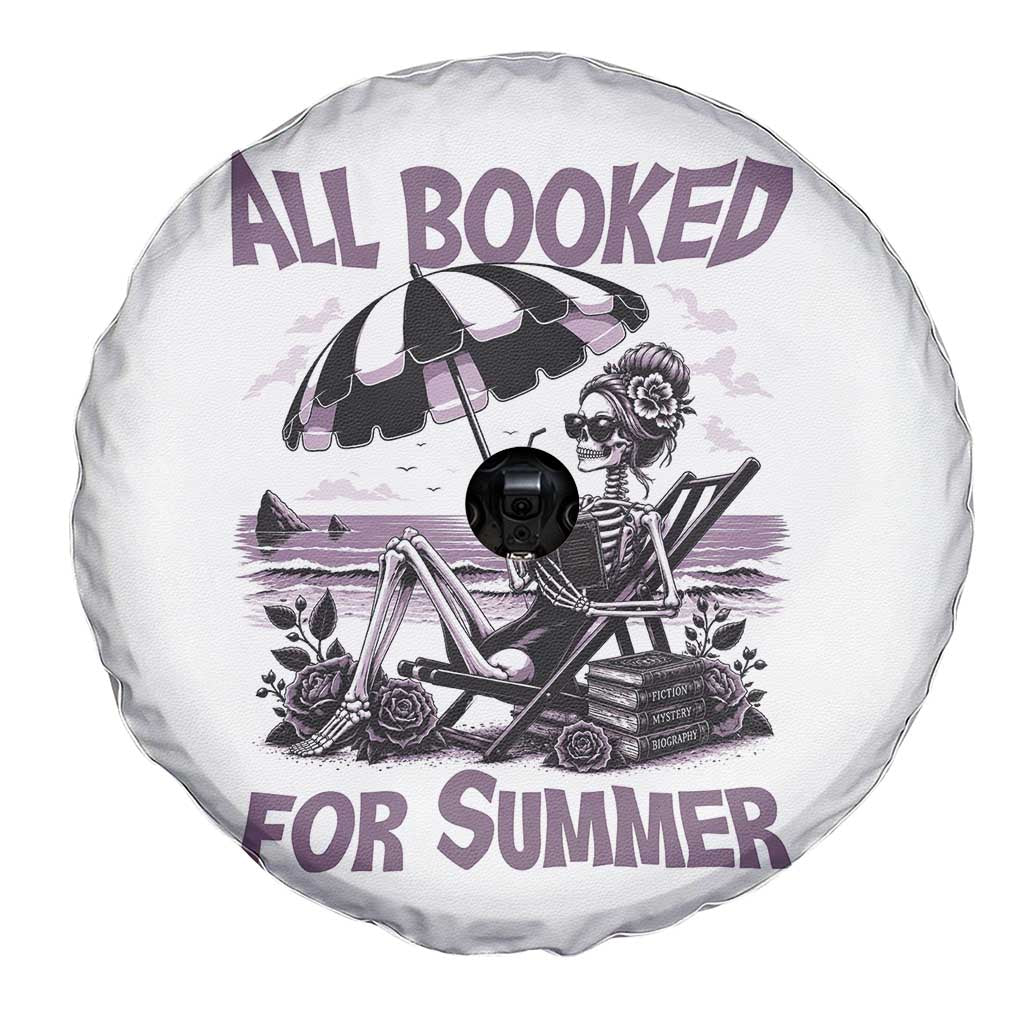 Funny Skeleton Reading At The Beach Spare Tire Cover All Booked For Summer