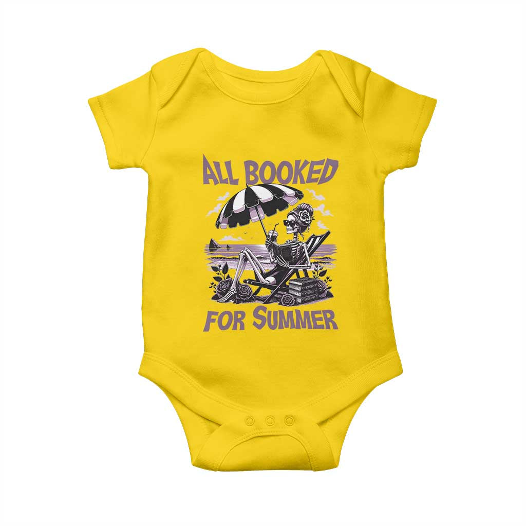 Funny Skeleton Reading At The Beach Baby Onesie All Booked For Summer