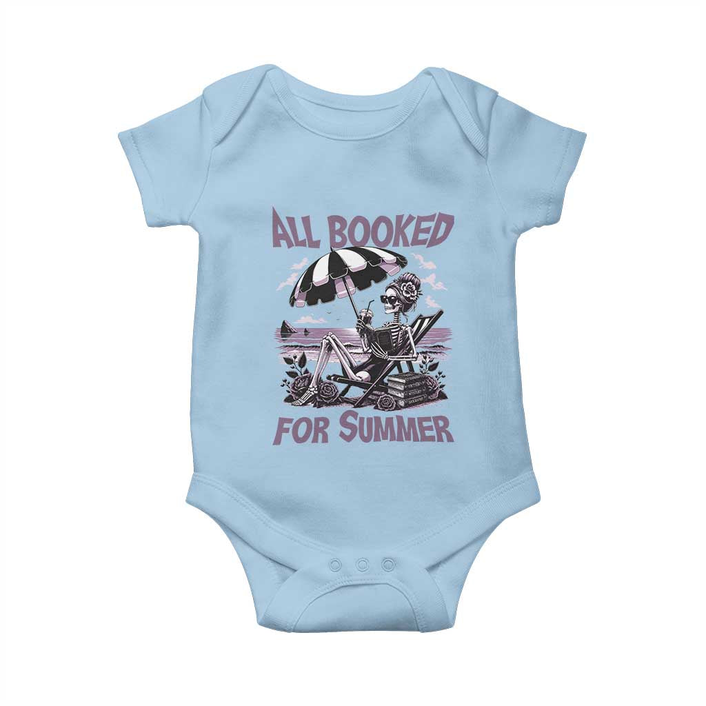 Funny Skeleton Reading At The Beach Baby Onesie All Booked For Summer