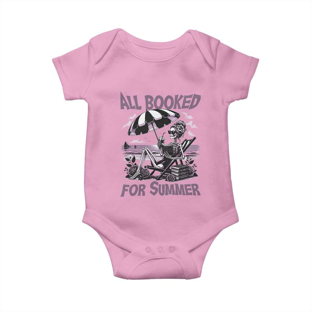 Funny Skeleton Reading At The Beach Baby Onesie All Booked For Summer