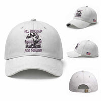 Funny Skeleton Reading At The Beach Baseball Cap All Booked For Summer