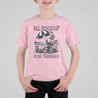 Funny Skeleton Reading At The Beach T Shirt For Kid All Booked For Summer