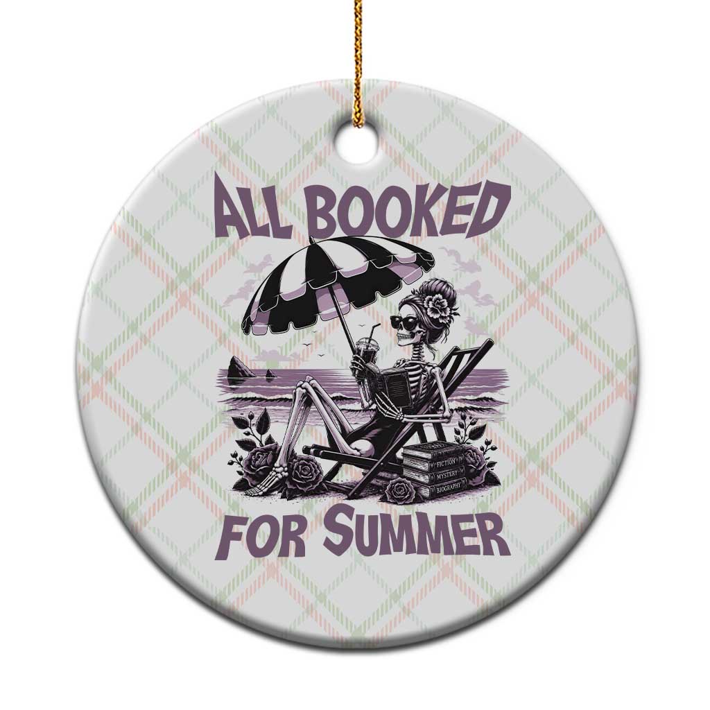 Funny Skeleton Reading At The Beach Ceramic Ornament All Booked For Summer