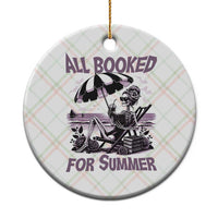 Funny Skeleton Reading At The Beach Ceramic Ornament All Booked For Summer