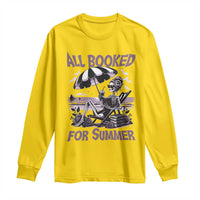 Funny Skeleton Reading At The Beach Long Sleeve Shirt All Booked For Summer