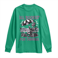 Funny Skeleton Reading At The Beach Long Sleeve Shirt All Booked For Summer