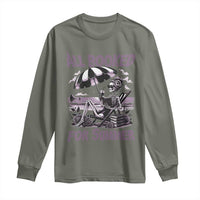 Funny Skeleton Reading At The Beach Long Sleeve Shirt All Booked For Summer