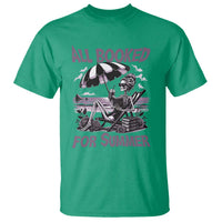 Funny Skeleton Reading At The Beach T Shirt All Booked For Summer