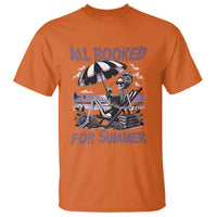 Funny Skeleton Reading At The Beach T Shirt All Booked For Summer