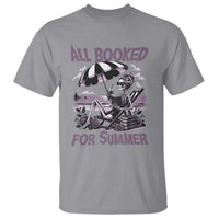 Funny Skeleton Reading At The Beach T Shirt All Booked For Summer