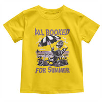 Funny Skeleton Reading At The Beach Toddler T Shirt All Booked For Summer