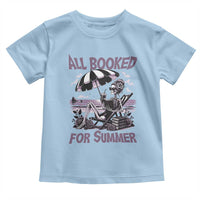 Funny Skeleton Reading At The Beach Toddler T Shirt All Booked For Summer