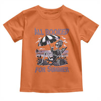 Funny Skeleton Reading At The Beach Toddler T Shirt All Booked For Summer