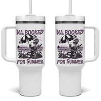 Funny Skeleton Reading At The Beach Tumbler With Handle All Booked For Summer
