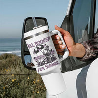 Funny Skeleton Reading At The Beach Tumbler With Handle All Booked For Summer